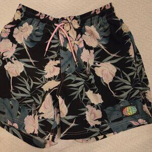 Slunks Floral Hawaiian Black Men's Medium